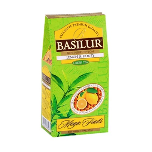 Basilur чай зеленый Лимон и мед, 100 гр